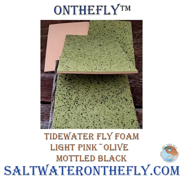 Tidewater Fly Foam Light Pink-Olive Mottled Black fly tying materials North Coast Fly Company