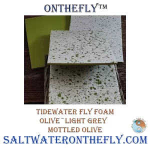 Tidewater Fly Foam Olive-Light Grey Mottled Olive fly tying materials on Saltwater on the Fly