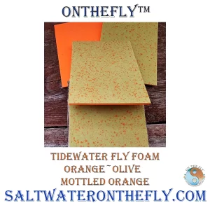 Tidewater Fly Foam Orange-Olive Mottled Orange fly tying materials Saltwater on the Fly