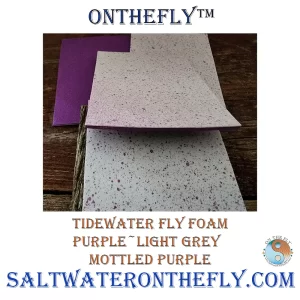 Tidewater Fly Foam Purple-White Mottled Purple fly tying materials Saltwater on the fly