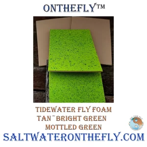 Tidewater Fly Foam Tan-Bright Green Mottled Green fly tying materials North Coast Fly Company