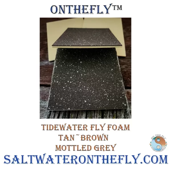 Tidewater Fly Foam Tan-Brown Mottled Grey fly tying material North Coast Fly Company