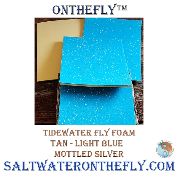 Tidewater Fly Foam Tan - Light Blue Mottled Silver Fly tying materials Saltwater on the Fly