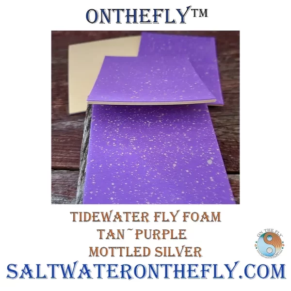 Tidewater Fly Foam Tan-Purple Mottled Silver fly tying materials North Coast Fly Company