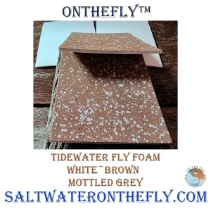 Tidewater Fly Foam White-Brown Mottled Grey fly tying materials North Coast Fly Company.