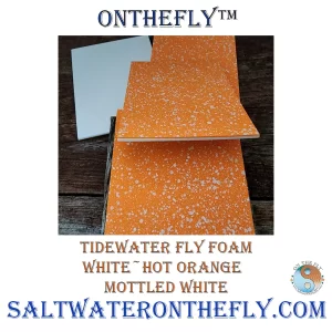 Tidewater Fly Foam White-Orange Mottled White fly tying materials North Coast Fly Company