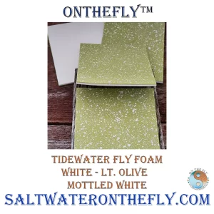 Tidewater Fly Foam White - Light Olive Mottled White Fly Tying Materials Saltwater on the Fly