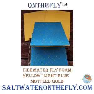 Tidewater Fly Foam Yellow-Light Blue Mottled Gold fly tying material saltwater on the fly