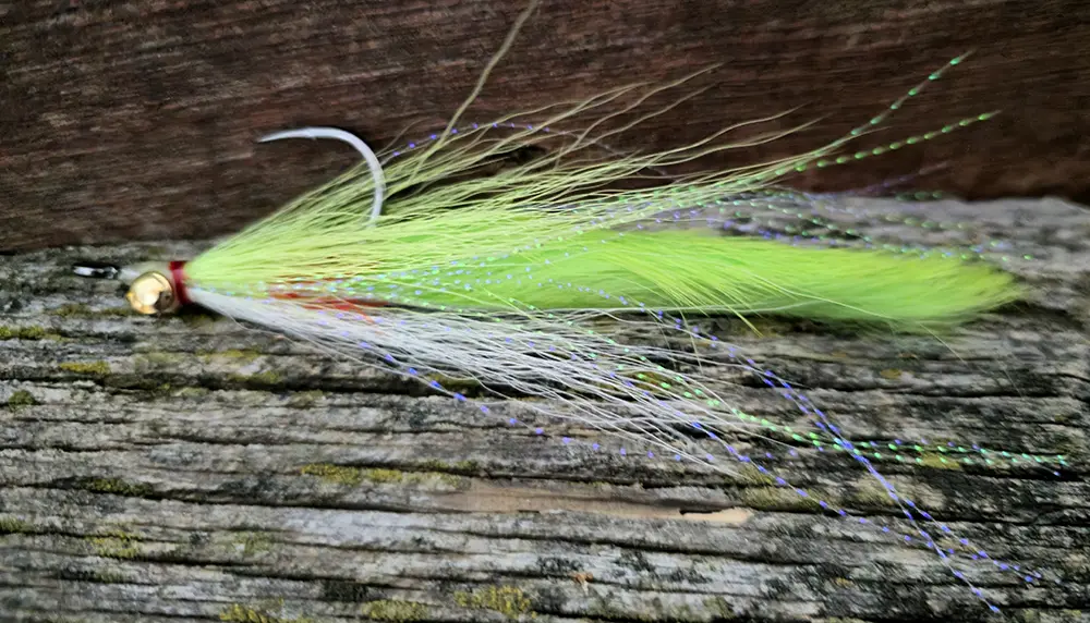 Clouser Bunny Chartreuse White 4/0