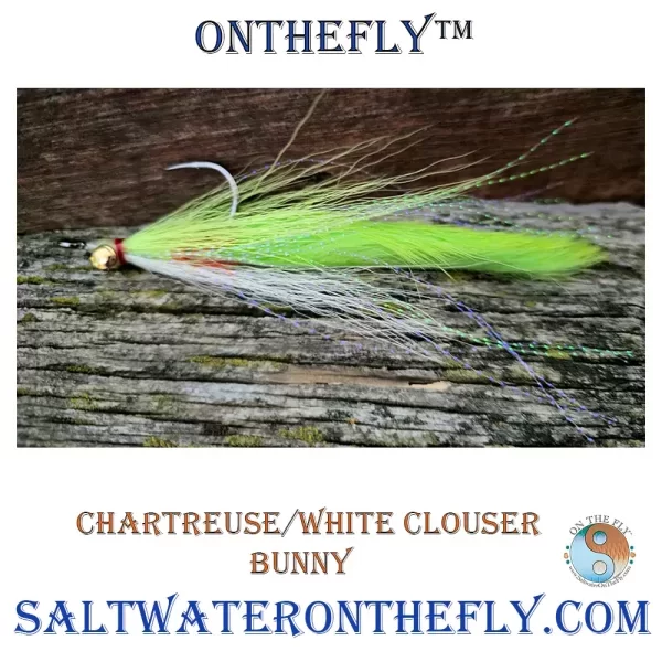 Clouser Bunny Chartreuse-White. Saltwater on the Fly