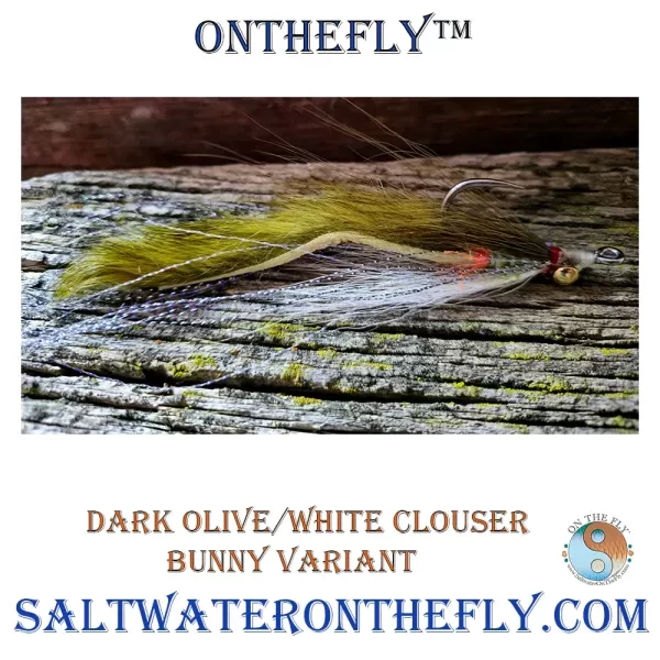 Clouser Bunny Dark Olive-White