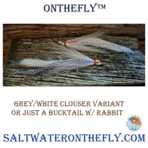 Clouser Rabbit Grey-White Variant. Saltwater on the fly