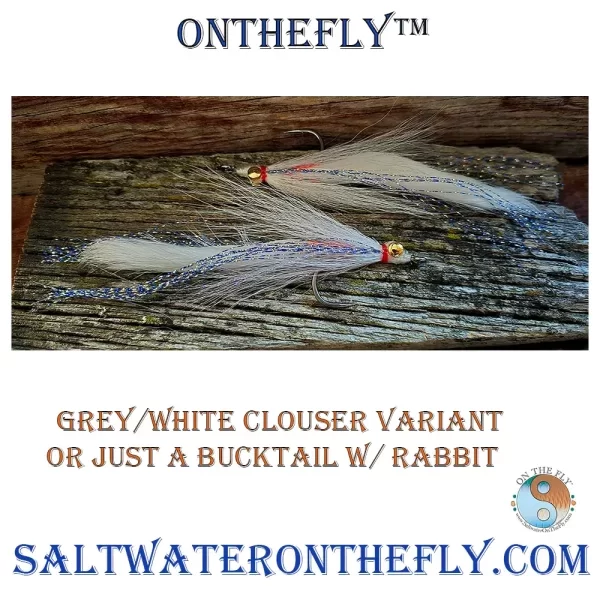 Clouser Rabbit Grey-White Variant. Saltwater on the fly