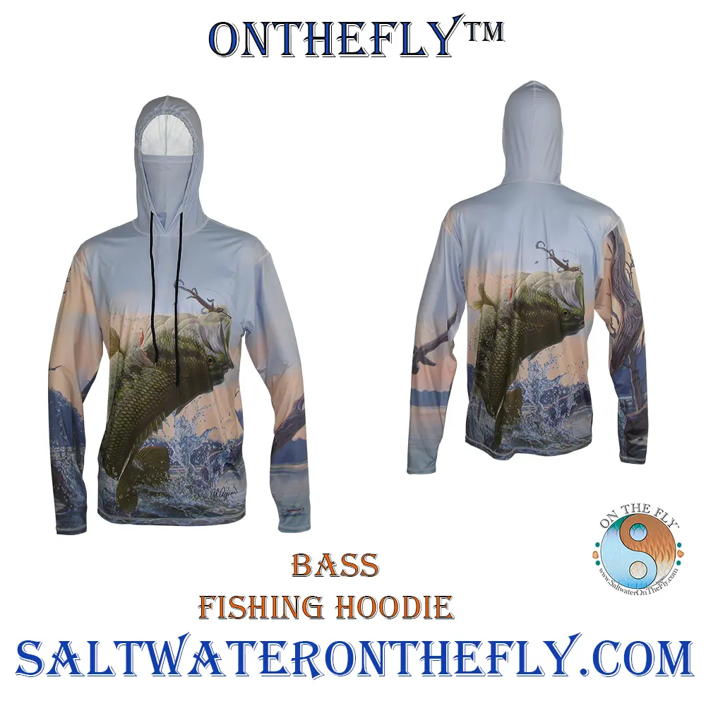 Graphic Bass Fishing Hoodie Performance Outdoor Apparel