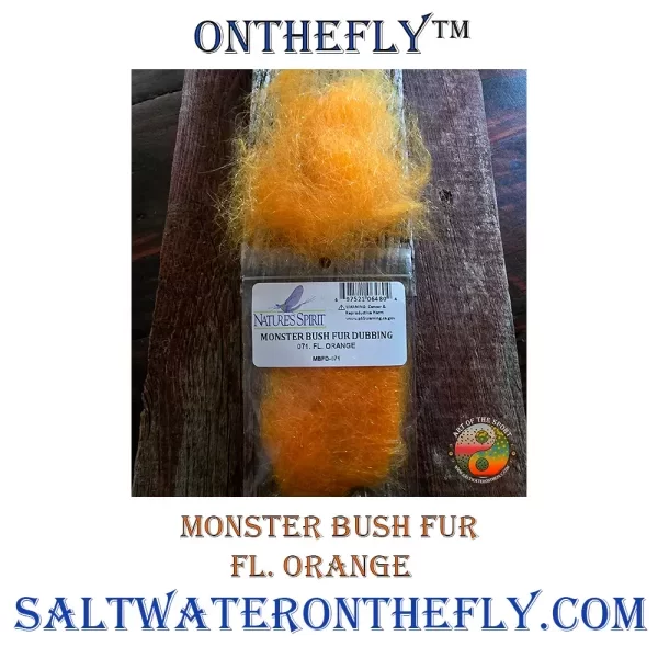 Fl. Orange Monster Bush Fur, Saltwater on the Fly