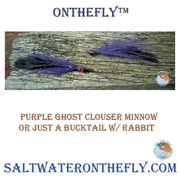 Purple Ghost Clouser Minnow. Saltwater on the Fly