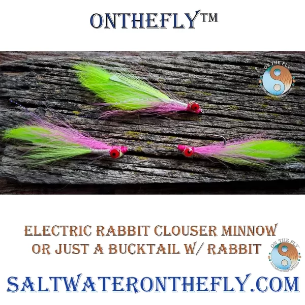 Electric Clouser Rabbit Minnow, Saltwater on the Fly