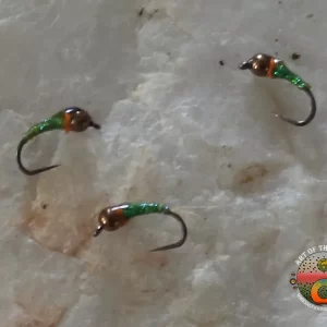 Orange-Green Pearl Flash Perdigon-Saltwater on the Fly