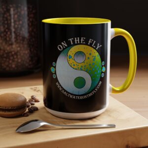 Yellow - Mahi Mahi Tarpon Yin/Yang Mug. Saltwater on the fly.