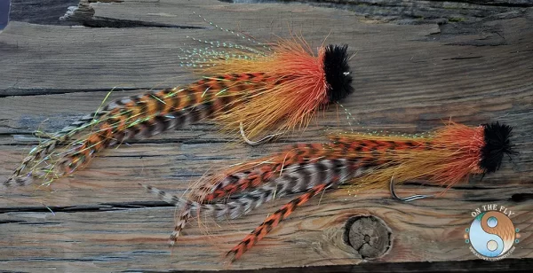 Orange Black Buford Musky Fly-Pike Fly Move some water attract Pike, Muskie and Bass. 