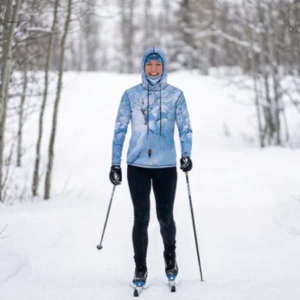 Cross Country Skier Graphic Hoodie
