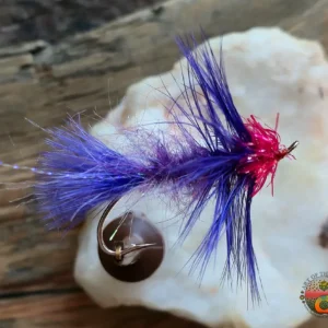 #3 Fl. Purple Steelhead Slammer on a Alex Jackson Spey Hook, Saltwater on the Fly.