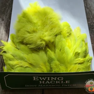 Yellow Chartreuse Chickabou-Marabou Patch Ewing Fly Tying Hackle, Saltwater on the Fly.
