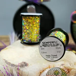 Semperfli 1/32 Holographic Gold Tinsel, Saltwater on the Fly.