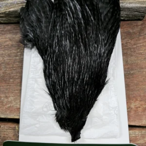 Ewing Hackle Black Grizzly Hen Cape, Saltwater on the Fly.