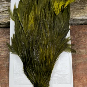 Ewing Hackle Dark Olive Hen Cape, Saltwater on the Fly.