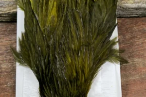 Ewing Hackle Hen Cape Dark Olive 1. 3 Ewing Hackle Dark Olive Hen Cape, Saltwater on the Fly.