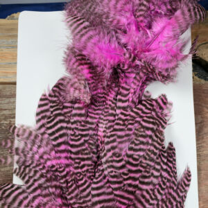 Bright Pink Grizzly Chickaboo Body Marabou Patch, Saltwater on the Fly.