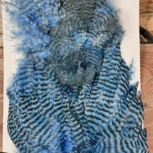 Kingerfisher Blue Grizzly Chickabou Body Marabou Patch, Saltwater on the fly.