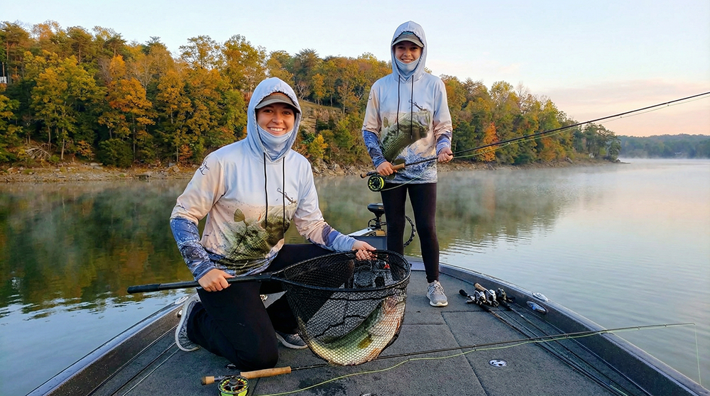 Lewis Smith Lake Bass Fly Fishing Alabama with a Largemouth Bass.