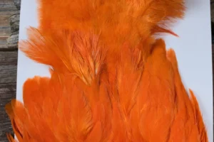Orange Chickabou-Marabou Body Patch 1. 3 Orange Chickabou Body Marabou Patch, Saltwater on the Fly.
