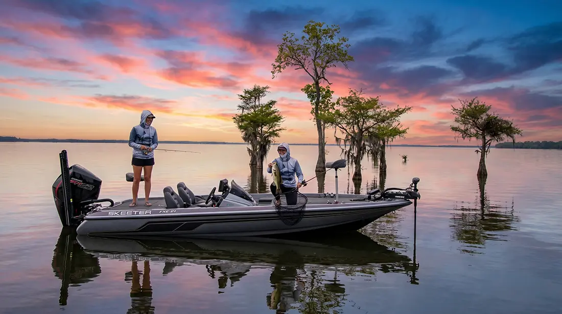Guide to conventional fishing on South Carolina's Santee Cooper Lakes — largemouth bass, striped bass, catfish, crappie, shellcracker, and more. Species-by-species tactics, seasonal tips, and guide resources for Lake Marion and Lake Moultrie.