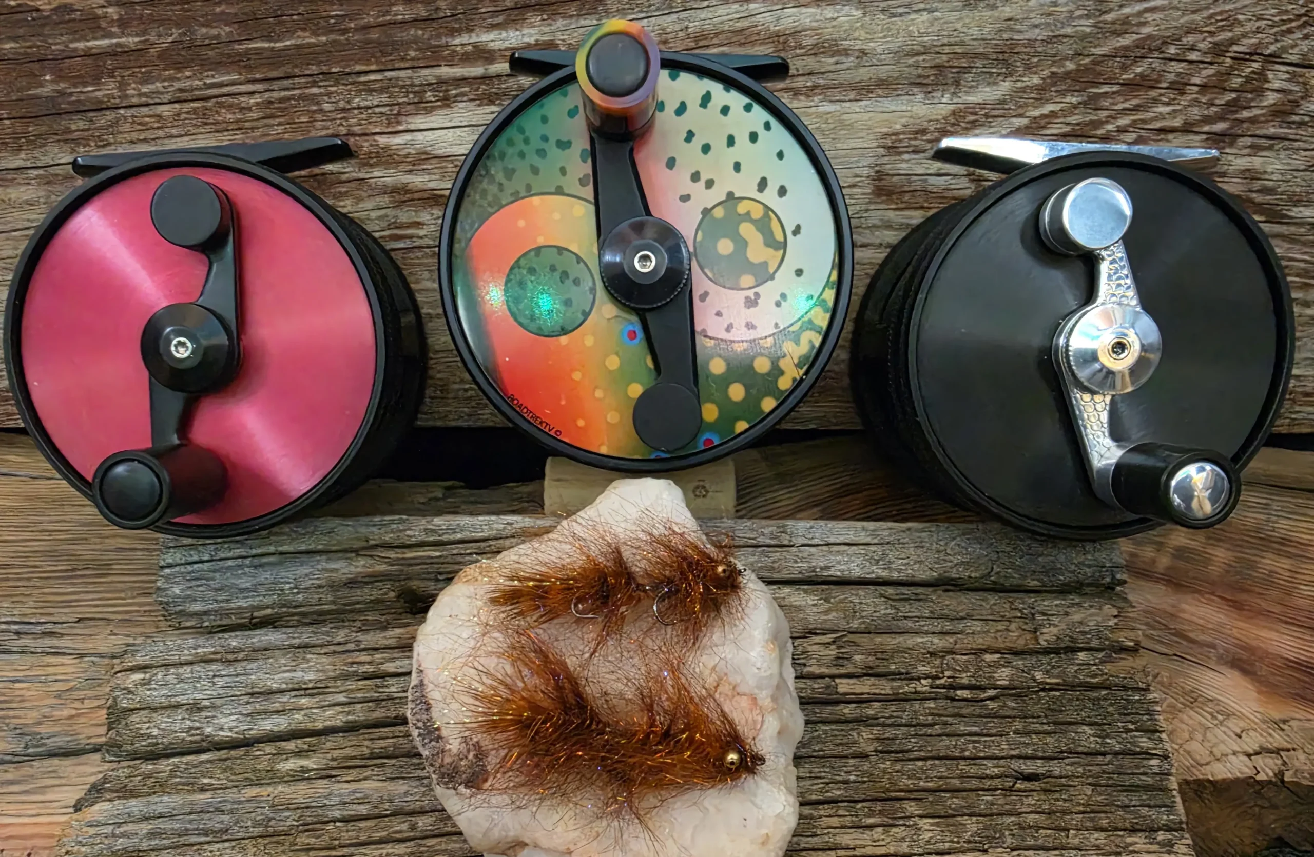 Dragon Fur Leeches and Spey Reels, Great Pattern to swing on Madison and Yellowstone Rivers in Fall.
