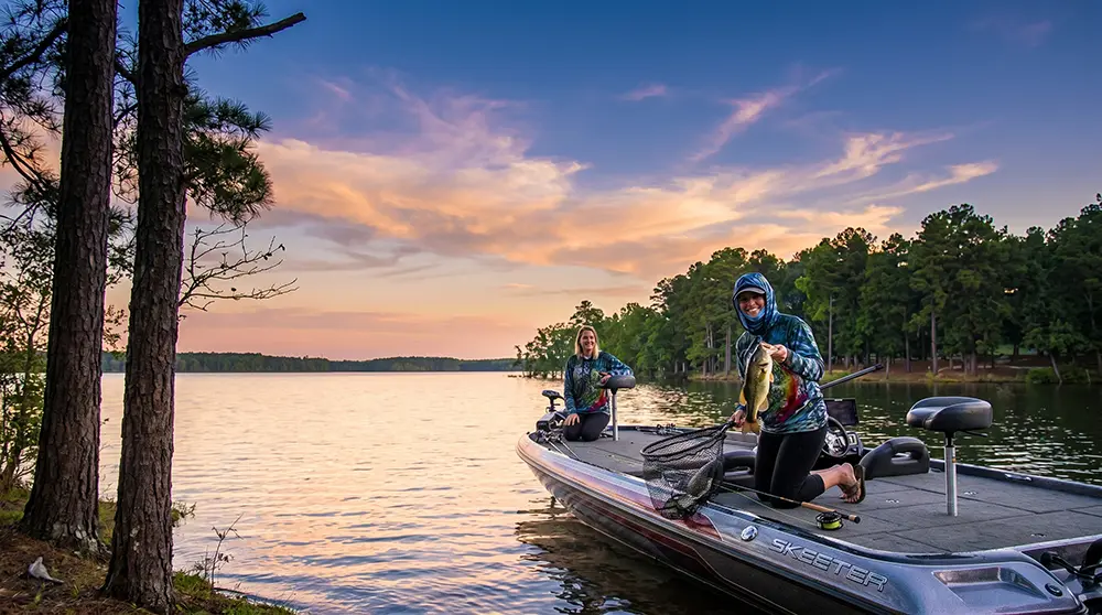 Bass caught on a fly at Buggs Island Lake Virginia