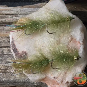 Olive Bush Fur Articulated Leech, Saltwater on the Fly