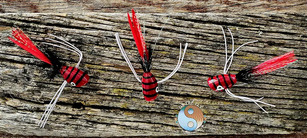 Chippewa Flowage red popper for panfish and bass fishing