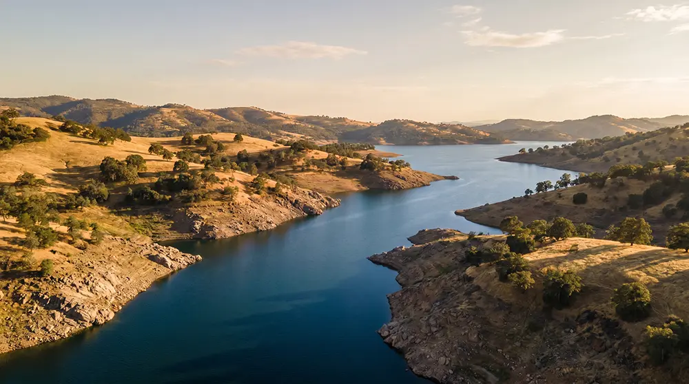 Lake Don Pedro Tuolumne County California aerial view