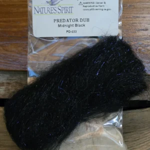 Natures Spirit Predator Dub streamer dubbing in Midnight Black, Saltwater on the fly.