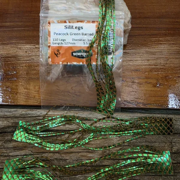 SiliLegs Peacock Green Barred