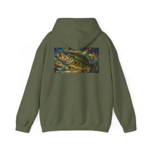 Largemouth Bass Midweight Fishing Hoodie, Saltwater on the Fly.