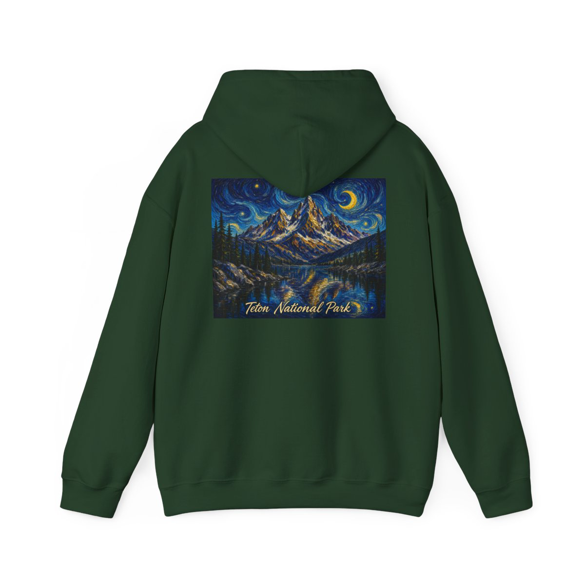 Teton National Park Midweight Hoodie: Jenny Lake Night Sky - Image 4